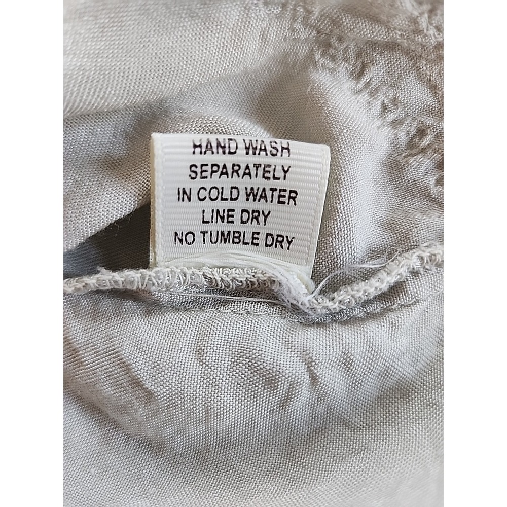 Solitaire Pintuck Embroidered Top Sz L Ivory Keyhole‎ Tunic Boho Peasant Casual - Picture 10 of 12